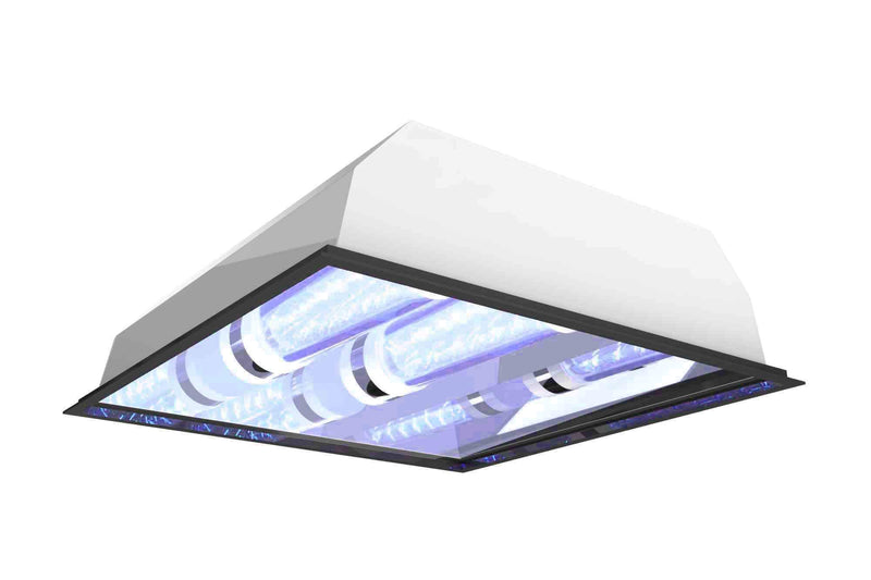 Larson 80W 2X2 Recessed Troffer Mount UV Sanitation Fixture - 120/277V AC - (2) Far-UVC Excimer Lamps - Kills 99% of Viruses