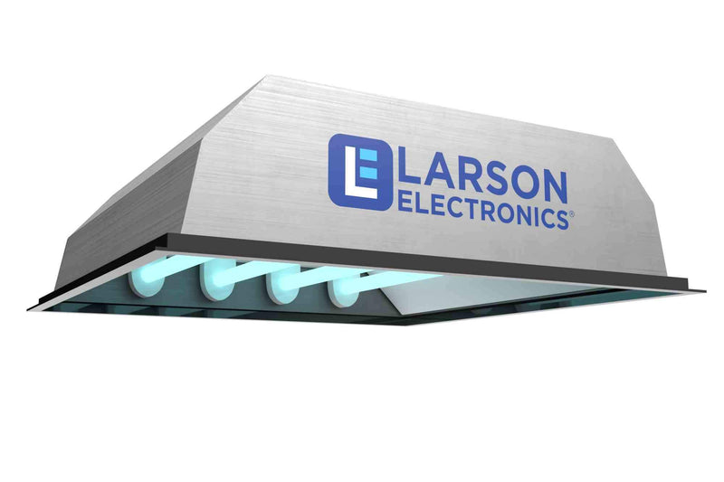 Larson 40W 1X1 Recessed Troffer Mount Germicidal UV-C Fixture - 120/277V AC - (3) T8 Fluorescent Lamps - Kills 99% of Viruses - 304 Stainless Steel