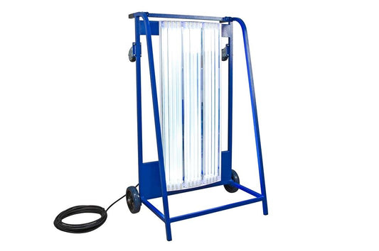 Industrial UV Sanitation Cart - Kills 99% of Viruses - (12) UVC Lamps - 2400 sq. ft. Area - Timer/Motion Sensor - 50' SOOW Cord