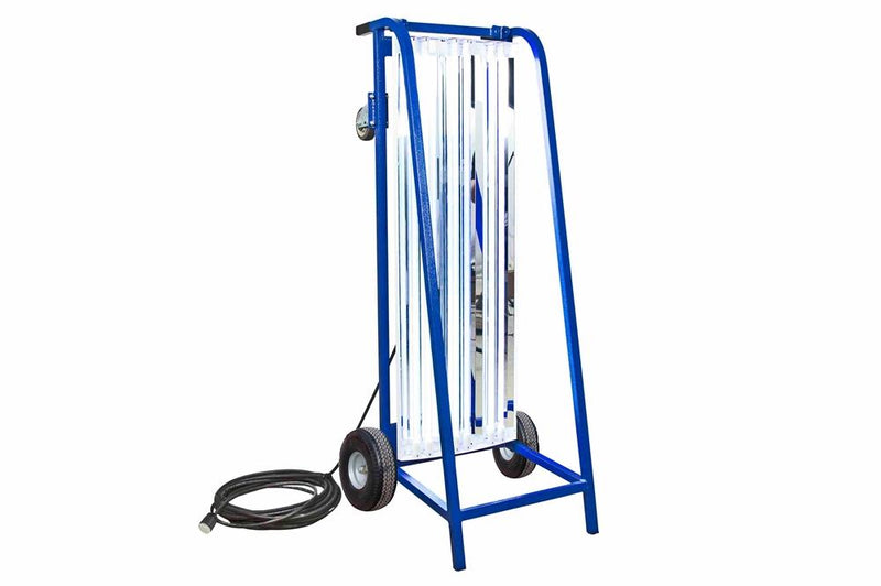 Industrial UV Sanitation Cart - Kills 99% of Viruses - (4) UV Lamps - 800 sq. ft. Area - Timer/Motion Sensor - Run Flat Tires - 50' SOOW Cord