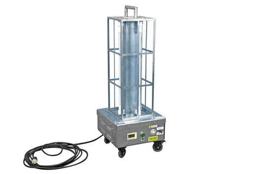 Portable Industrial UV Sanitation Light - Kills 99% of Viruses - 500 sq.ft. Area - (4) UVC Lamps - Digital Timer - 25' SOOW Cord