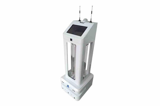 Autonomous UV Sanitation Robot - Kills 99% of Viruses - (12) 120W UVC Lamps - Battery Powered/WT