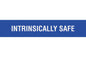 Larson Adhesive Equipment Label - INTRINSICALLY SAFE - White Text w/ Blue Background - 30MM x 90MM