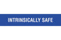 Larson Adhesive Equipment Label - INTRINSICALLY SAFE - White Text w/ Blue Background - 50MM x 80MM