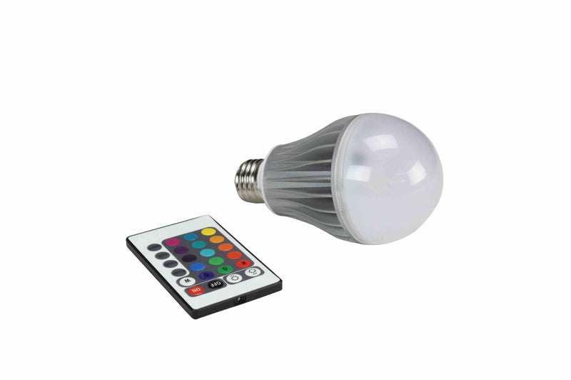 Larson 12 Watt RGB LED A19 Style Remote Control Light - Dimmable - Color Changing Bulb - Standard E26 Base