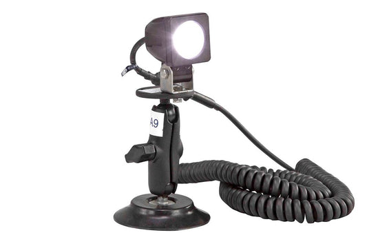 10 Watt LED Spotlight on Suction Cup Mount - 9-48VDC - 225' Spot Beam - 900 Lumen - 10 Watts