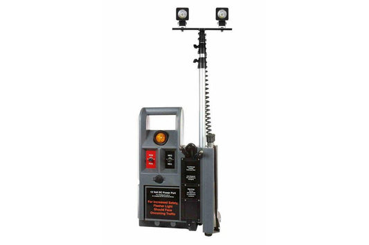Portable, Rechargeable LED Light Tower - 2, 10-Watt LEDs - Telescoping Mast, 3 - 8 Feet