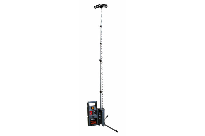 Larson 12' Portable LED Light Tower w/ Telescoping Light Heads - 4, 10-Watt LEDs - Rechargeable Battery Pow