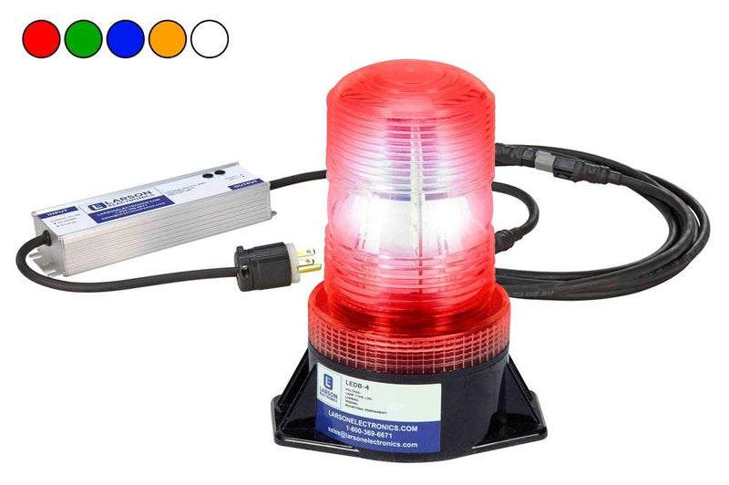 120VAC LED Strobe Light - Permanent Mount - 18 LED Beacon - 50,000 Life Hours