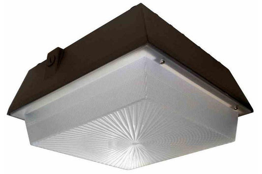 45 Watt Low Profile LED Canopy Light - Emergency Battery Backup- 120-277V AC - IP65