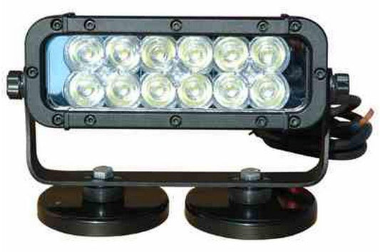 LED Light Emitter w/ Magnetic Mounts - 12, 3-Watt LEDs - Trunnion Mount - 550'L X 70'W Spot Beam