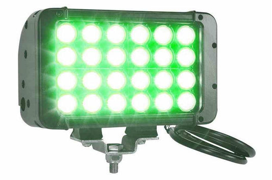 LED Light Emitter - 24, 3-Watt LEDs - Green Illumination - 4230 Lumens - 575'L X 70'W Spot Beam