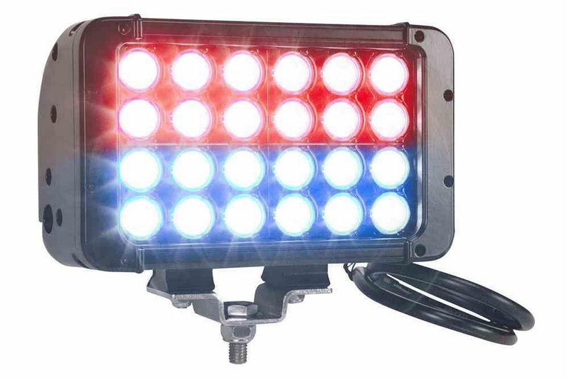 LED Light Emitter - 12 Red LEDs, 12 Blue LEDs - 72 Watts - 500'L X 100'W Spot Beam - 9-42VDC