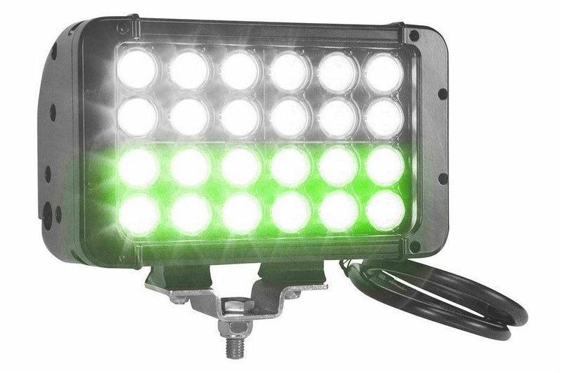 LED Light Emitter - 12 Green LEDs, 12 White LEDs - 72 Watts - 800'L X 100'W Spot Beam - 9-42VDC