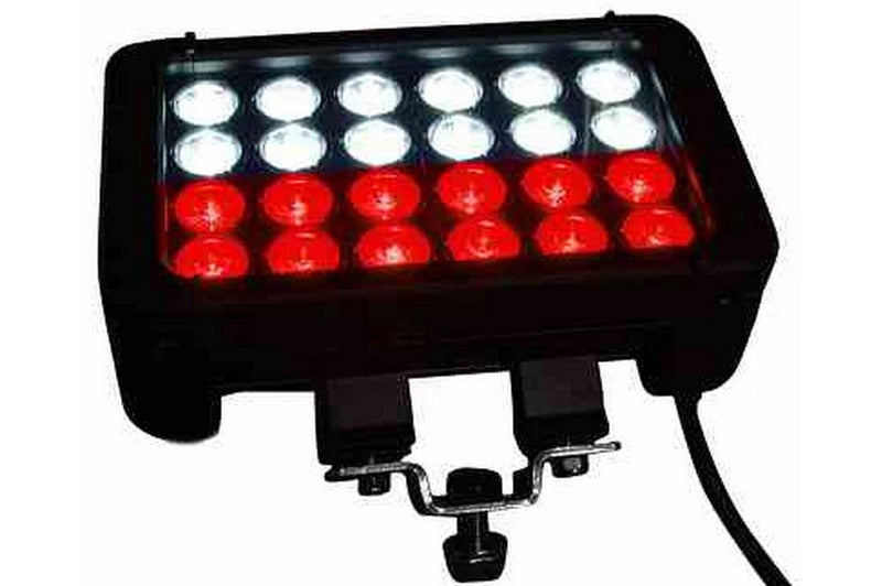 72 Watt Adjustable Magnetic Trunnion Mount LED Light Emitter - 12 Red LEDs, 12 White LEDs - 9-42VDC