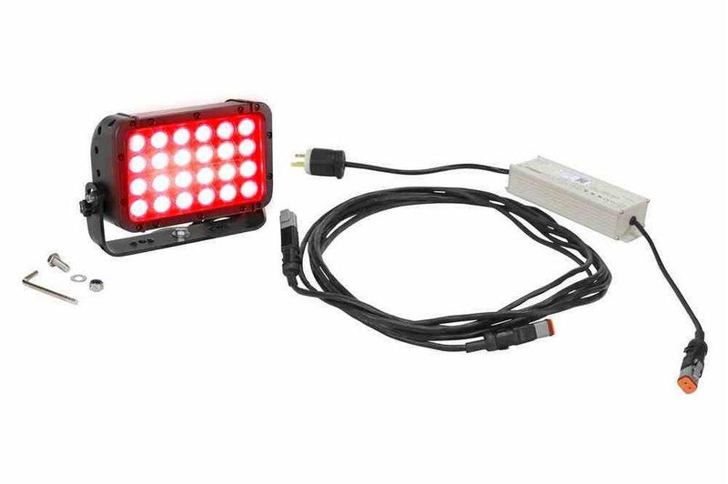 72W Red LED Light - 4320 Lumens - 24 LEDs - 120-277V AC Input - Trunnion Mount - IP67 Rated