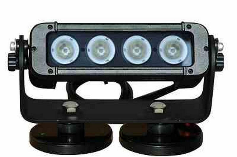 Adjustable Magnetic Mount LED Light Emitter - 4, 10-Watt LEDs - 450'L X 75'W Spot Beam - 3440 Lumens