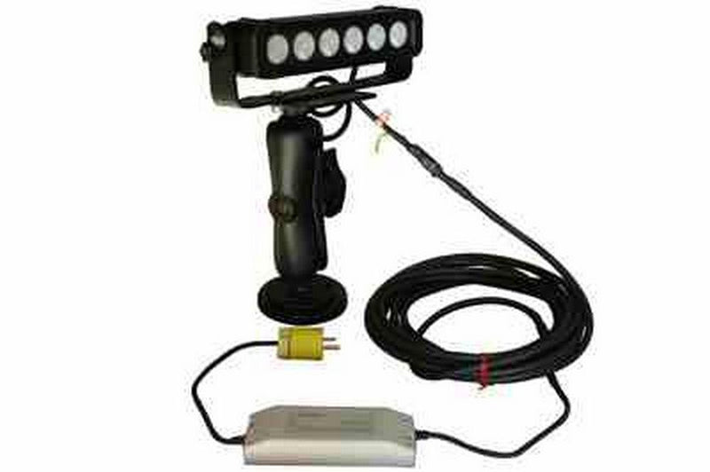 LED Light Bar w/ Trunnion Mount on Double Ball Mount Joint - 6, 10-Watt LEDs - 200lb. Magnetic Base