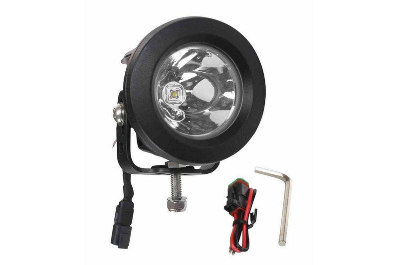 High Intensity LED Light - 10 Watt LED - 12-32V DC - 650 Foot Spot Beam - Round Housing