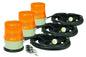 Remote Controlled LED Strobe Light Kit - (3) LED Strobe Lamps - 120-277V AC to 10-30V DC - Amber