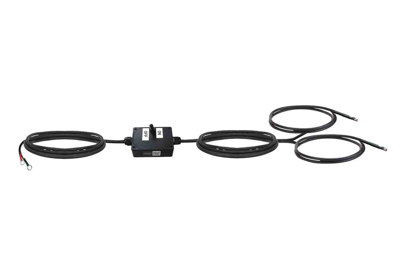 Larson 20' LED Y Harness - Ring Terminals - Inline Weatherproof Switch - (2) 6ft Whips w/ DT06-2S Plugs