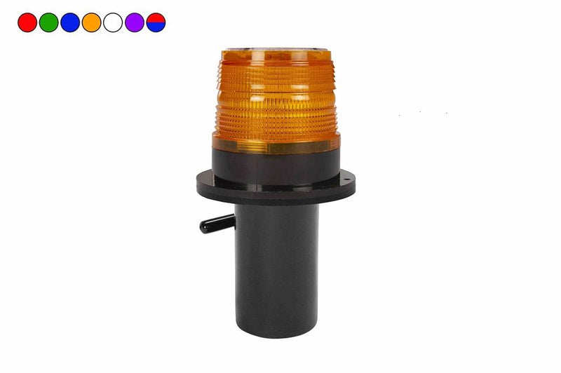 5W Battery-Powered LED Indicator Light - Visible up to 500' at Night - Colored Lens - Pole Top Mount