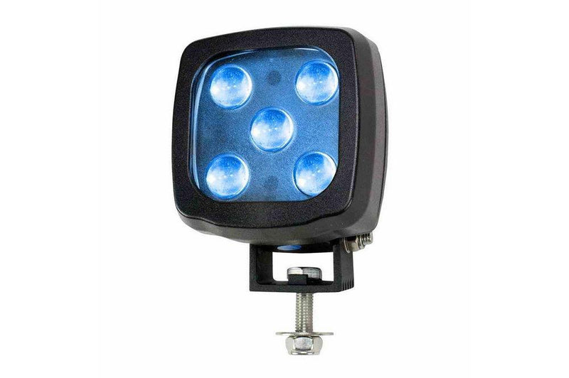 Blue Forklift LED Warning Spotlight - 25 Watt 2250 Lumen - 9-60V DC - Blue Pedestrian Safety Light