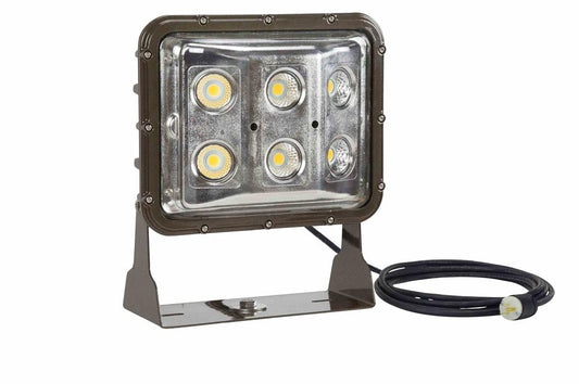 60 Watt LED Low Profile Wall Pack Light With 10 Ft Cord - Trunnion U-Bracket Mount w/ (3) Thru Holes