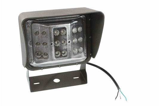 Larson 60 Watt Colored LED Wall Pack Light - Wide Flood Beam - U-Bracket Mount - Red, Blue, Green, Amber