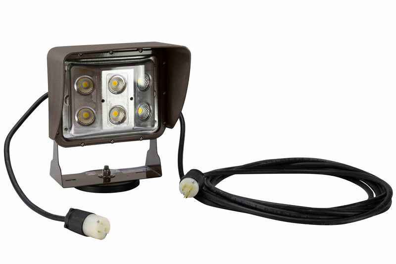 Larson Magnetic Mount 60W LED Low Profile Wall Pack w/ Glare Shield and 20' Cord - 120VAC - 5,400 lumens