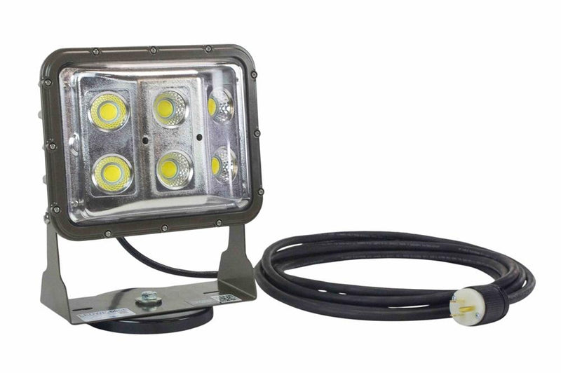 Magnetic Mount 60 Watt Low Profile LED Flood Light - 20' Cord - 120-277V AC