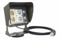 60 Watt Low Profile LED Wall Pack Light w/ Glare Shield - Magnetic Mount - Wide Flood Beam - 1' (12") Whip w/ General Area Cord Cap