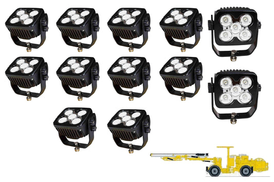 Larson LED Light Package for Caterpillar 282 Boomer - LED Retrofit/Fitout  (12) LEDP10W-50E