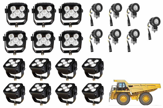 Larson LED Light Package for Caterpillar 777F Dump Truck- LED Retrofit/Fitout  (14) LEDP10W-50E  (7) LEDP