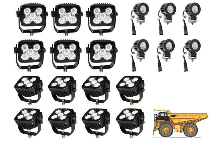 Larson LED Light Package for Caterpillar 789C Dump Truck - LED Retrofit/Fitout  (14) LEDP10W-50E  (6) LED