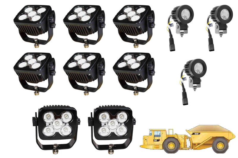 Larson LED Light Package for Caterpillar AD30 Dump Truck - LED Retrofit/Fitout  (8) LEDP10W-50E (3) LEDP10