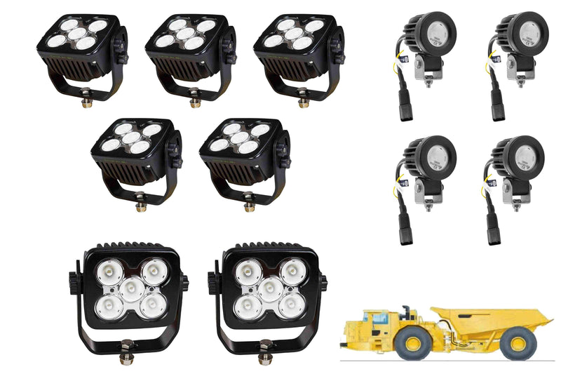 Larson LED Light Package for Caterpillar AD45 Dump Truck - LED Retrofit/Fitout  (7) LEDP10W-50E (4) LEDP10