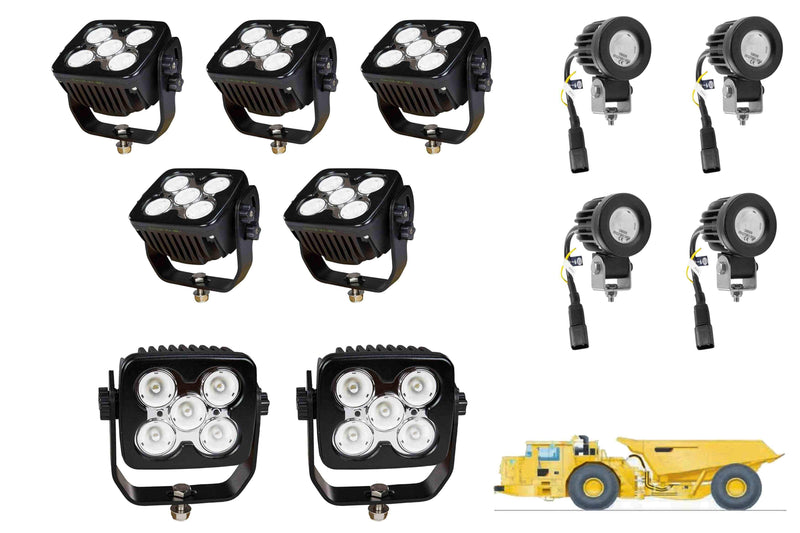 Larson LED Light Package for Caterpillar AD55 Dump Truck - LED Retrofit/Fitout  (7) LEDP10W-50E (4) LEDP10