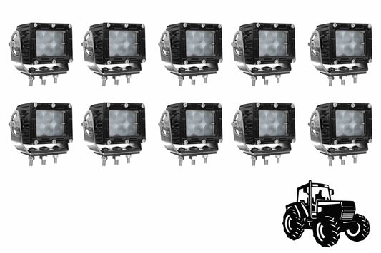 Larson LED Cab Light Upgrade Kit for CAT Challenger 75E Tractors - (10) LEDEQ-3X2-CPR