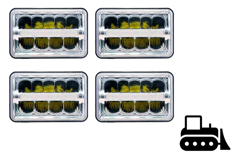 Larson LED Light Package for John Deere 700H Bulldozer - Headlight LED Replacement Flood Light Kit - (4) IL-LED-DLR-4X6