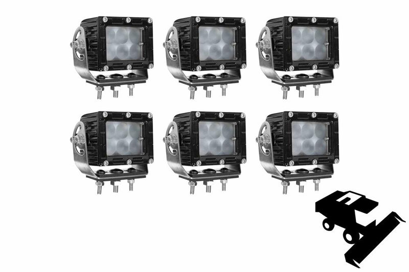 LED Cab Light Upgrade Kit for John Deere 9870 Combines - LED Retrofit/Fitout - (6) LEDEQ-3X2-CPR