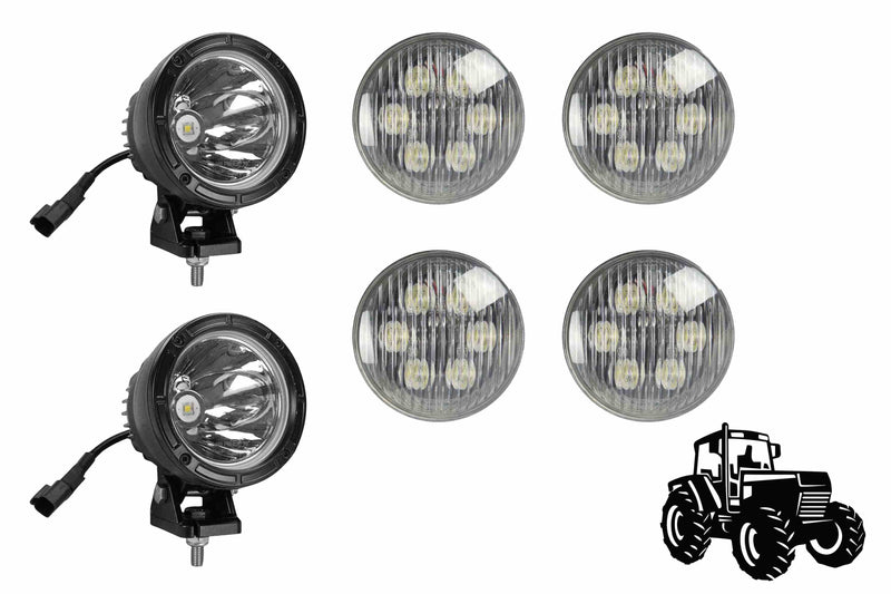 Larson LED Cab Light Upgrade Kit for John Deere 4230 Tractors - (4) LED18W-PAR36 & (2) LED25WRE-CPR Lamps