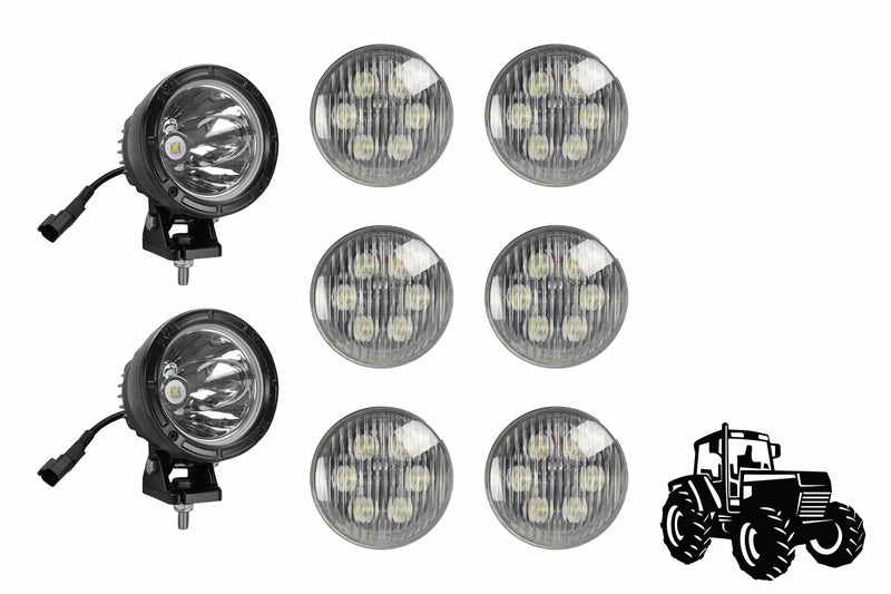 Larson LED Cab Light Upgrade Kit for John Deere 4230 Tractors - (6) LED18W-PAR36 & (2) LED25WRE-CPR Lamps