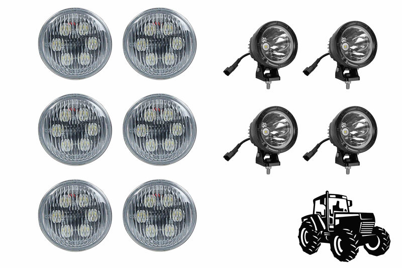 Larson LED Cab Light Upgrade Kit for John Deere 4230 Tractors - (6) LED18W-PAR36 & (4) LED25WRE-CPR Lamps