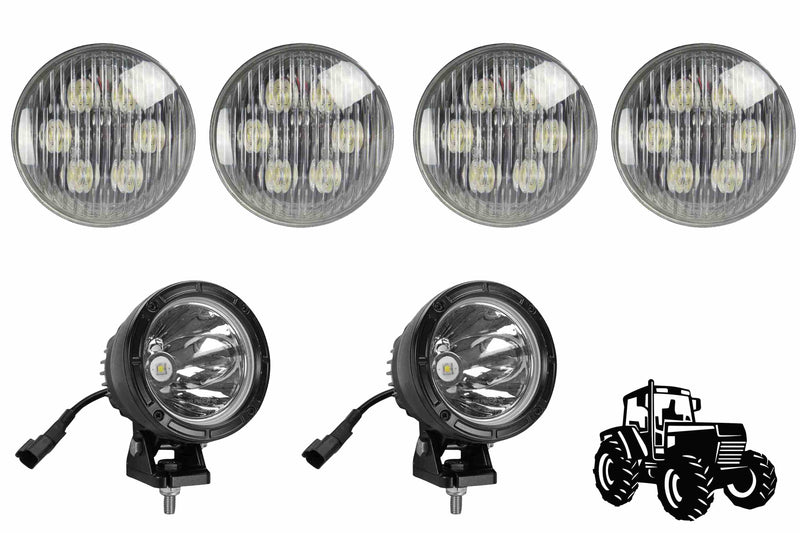 Larson LED Cab Light Upgrade Kit for John Deere 4430 Tractors - (4) LED18W-PAR36 - (2) LED25WRE-CPR