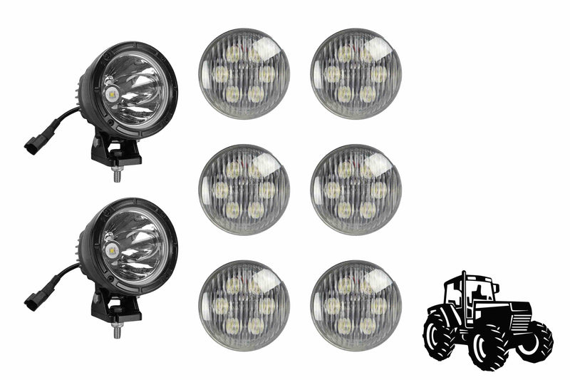 Larson LED Cab Light Upgrade Kit for John Deere 4630 Tractors - (6) LED18W-PAR36 - (2) LED25WRE-CPR