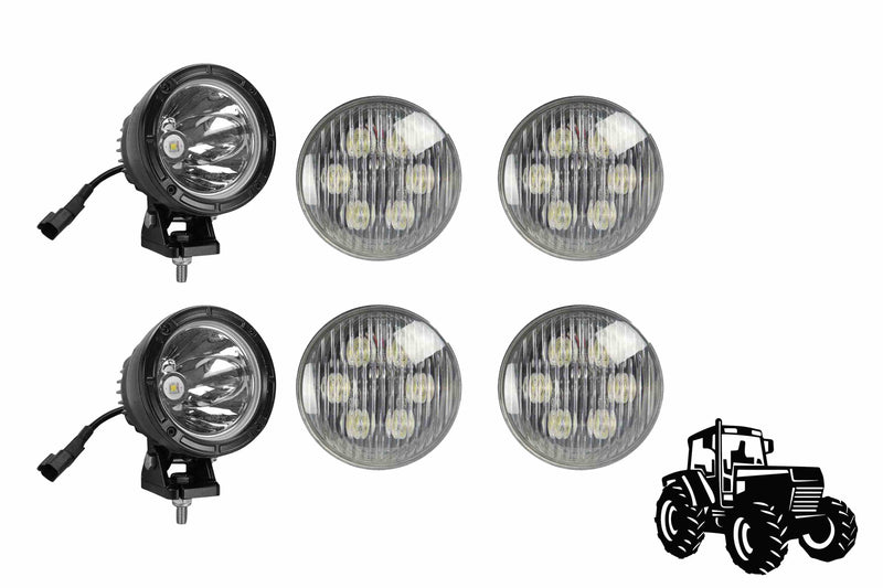 Larson LED Cab Light Upgrade Kit for John Deere 4730 Tractors - (4) LED18W-PAR36 - (2) LED25WRE-CPR