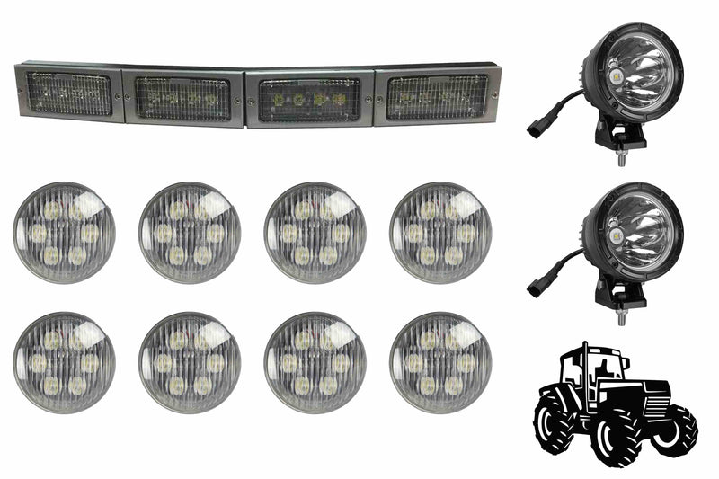 Larson LED Upgrade Kit for JD 4850 Tractor - (8) LED18W-PAR36 - (2) LED25WRE-CPR - (1) LLP-JD-TR-4XXX-HL-4X