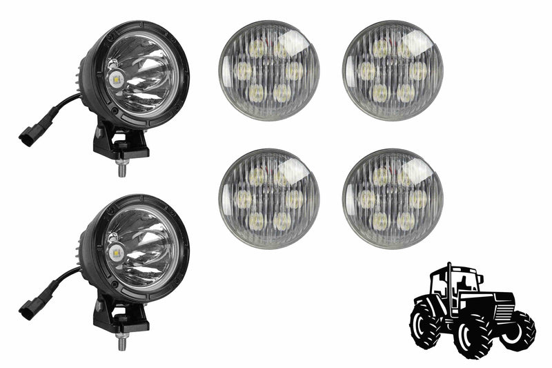 Larson LED Cab Light Upgrade Kit for John Deere 6430 Tractors - (4) LED18W-PAR36 - (2) LED25WRE-CPR