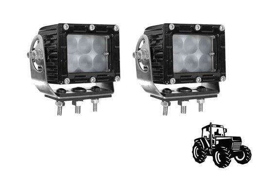 Larson John Deere Tractor Front Grill Headlamp LED Flood Light Kit - (2) LEDEQ-3X2-CPR